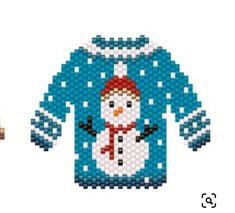 two sweaters made to look like snowmen