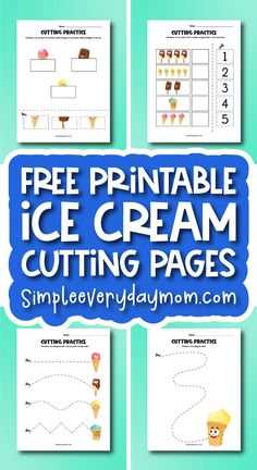 free ice cream cutting pages for kids to print and cut out with the instructions on how to use them