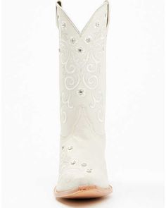 Shyanne Women's Victoria Hueso Studded Stitched Western Boots - Snip Toe , White Fitted Western Cream Boots, Fitted Cream Western Boots, Cream Fitted Snip Toe Boots, Fitted Cream Boots For Rodeo, Cream Closed Toe Fitted Boots, Fitted Cream Closed Toe Boots, Fitted White Snip Toe Boots, Fitted Boots For Rodeo With Closed Toe, Fitted Boots With Reinforced Heel For Rodeo