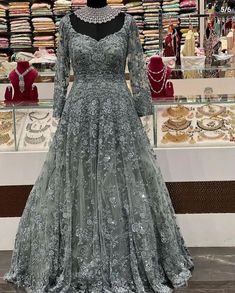 Long Frock Models, Bridal Frock, Frock Models, Reception Gowns, Gray Colour, Designer Bridal Lehenga Choli, Frock Designs, Party Wear Dress, Long Frock