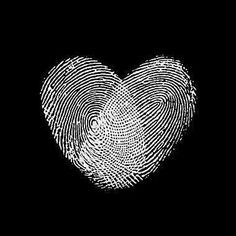 a fingerprint in the shape of a heart