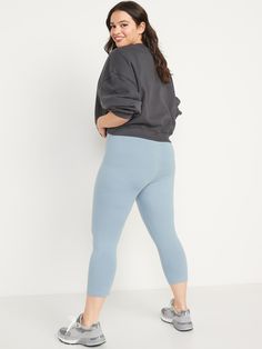 The leggings you love just got better! Now with a heavier-knit fabric and a thicker, more supportive waistband.  Elasticized high-rise waistband.  Soft-washed cotton jersey, with comfortable stretch.  Cropped length.  Easy pull-on style.  @modelsizes Casual Full Length Leggings With 4-way Stretch, Casual Full Length 4-way Stretch Leggings, High Stretch Casual Leggings, Casual Leggings With Comfort Waistband, Casual 4-way Stretch Elastane Leggings, Casual High Waist Elastane Tights, Casual High-waist Elastane Tights, Versatile Leggings With Comfort Waistband, Athleisure Mid-rise Leggings With Comfort Waistband