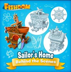 an image of sailor's home behind the scenes in fishdom for ipad or ipod