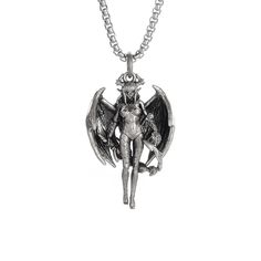 42826913251464 Winged Demon, Anime Pendant, Devil Woman, Mens Vintage Jewelry, Girl Punk, Cosplay Jewelry, Dolphin Earrings, Viking Bracelet, Amulet Necklace