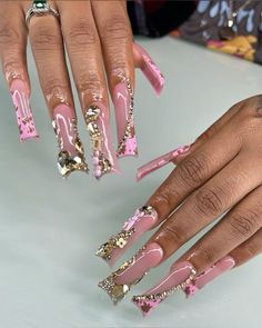 @jbe_llc Baddie Nail Designs, Acrylic Toe Nails, Long Acrylic Nail Designs, Hard Nails, Ombre Acrylic Nails, Colored Acrylic Nails, Cute Acrylic Nail Designs, Glow Nails, Y2k Nails