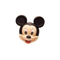 a close up of a mickey mouse head on a white background