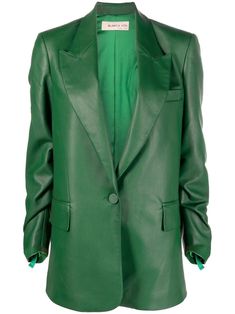 forest green polished finish peak lapels long sleeves front button fastening two front flap pockets Forest Green And Gold, Blazer Verde, Minimalist Design Style, Gold Blazer, Mode Zara, Jackets Fashion, Green Blazer, Teen Fashion Outfits, Green Jacket