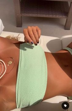 Mint Green Ribbed Strapless Bikini Set - Juniper Swimwear Green, Swimsuit Inspo, Boho Swimwear, Shotting Photo, Foto Poses, Cute Bathing Suits, Summer Bikinis, Cute Swimsuits, Cute Bikinis