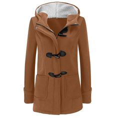 Women Warm Long Sleeve Pullover Blouse Hooded Jacket Coat Horn-buckle Hooded Outerwear 1.It is made of high quality materials,durable enought for your daily wearing 2.Perfect fit with your favorite shorts, leggings, denim jeans, etc 3.Great for party,Daily,Beach,I am sure you will like it! Season: Winter Gender: Women Occasion:Casual Material: Polyester Decoration: None Clothing Length: Long Pattern Type: Solid Style: Fashion, Causal What you get: 1PC Women Coat Size Bust Sleeve Shoulder Length Hooded Pea Coat With Buttons For Fall, Winter Khaki Outerwear With Buttons, Khaki Buttoned Winter Outerwear, Hooded Pea Coat For Fall, Hooded Khaki Outerwear With Buttons, Hooded Outerwear For Cold Weather With Buttons, Khaki Hooded Outerwear With Button Closure, Military Style Khaki Hooded Jacket For Winter, Khaki Military Hooded Jacket For Winter