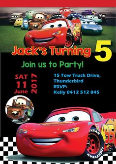 the cars birthday party is going on