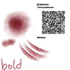 an image of some red ink with the word bold on it and qr code