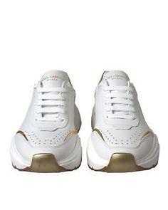 ad eBay - Pre Loved Dolce & Gabbana  Women's White Leather Sneakers   Casual Leather - Buy Now, click the link (eBay) White Leather Sneakers, Gold Leather, Women's Sneakers, Leather Sneakers, Casual Sneakers, White Leather, Womens Sneakers