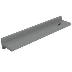 a gray shelf with the word w on it and an image of a white background