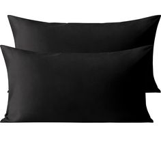 two black pillows sitting next to each other