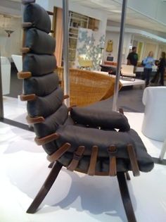 a chair that is on display in a room