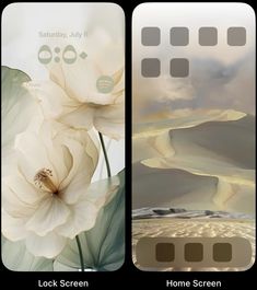 two screens show the same image as they appear in this phone case, but with different colors and shapes