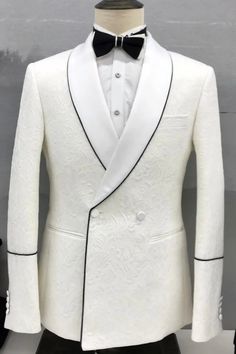 Discover a range of on-trend White Double Breasted Jacquard Shawl Lapel Wedding Groom Suits that are perfect for the office, as well as formal events such as weddings, proms and special party. Lapel Wedding, Groom Suits, Double Breasted Tuxedo, Wedding Suits Groom, Wedding 2024, Tuxedo Wedding, Tuxedo For Men, Groom Suit, Tuxedos