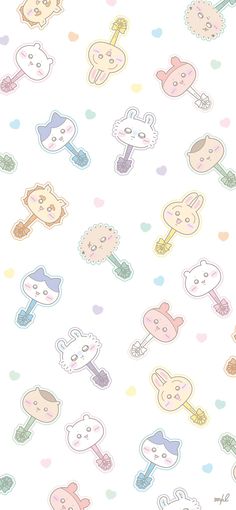 an animal themed wallpaper with pastel colors