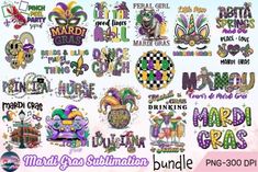 mardi gras clipart bundle for commercial use, includes over 300 images and text