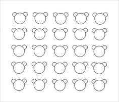 the outlines for mickey mouse's ears are shown in black on a white background