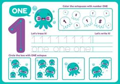 an octopus themed number one worksheet