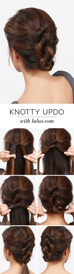 This week's adorable Knotty Updo Hair Tutorial is so simple to execute and perfect for day or night. Find the tutorial on the LuLu*s blog! Easy Updo Hairstyles, Fishtail Braid, Hair Tutorials Easy, Easy Summer Hairstyles, Work Hairstyles, Hair Updo, Hair Dos, Hair Designs, Gorgeous Hair