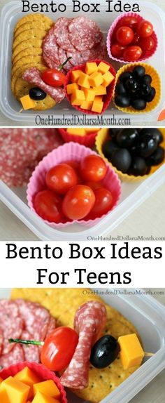 bento box ideas for teens to make their own lunches and desserts with the kids