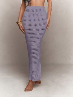 Mesh Crochet Maxi Skirt Purple    Knitwear   Medium Stretch  Women Clothing, size features are:Bust: ,Length: ,Sleeve Length: Maxi Rock, Mesh Crochet, Crochet Maxi Skirt, Skirt Purple, Crochet Maxi, Kids Sleepwear, Knitted Tank Top, Knit Tanks, Sweater Skirt