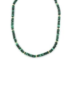 Heishi Malachite Gold Rondelle Necklace Green Heishi Bead Jewelry With Gemstone Beads, Gold Hand-strung Heishi Beads Necklace, Hand-strung Gold Malachite Jewelry, Gold Malachite Jewelry Hand-strung, Kyanite Necklace, Green Kyanite, Silver Diamond Jewelry, Malachite Necklace, Rainbow Sapphires