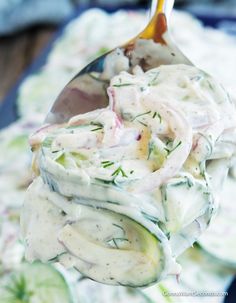 this creamy cucumber salad is loaded with lots of fresh ingredients