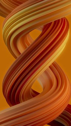 an orange and yellow abstract background with curved lines in the shape of a spiral on top of each other