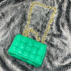 Faux Leather Quilted Bag. New With Tags! Great Color For Spring/Summer! Trendy Rectangular Flap Bag For Errands, Trendy Pouch Clutch For Errands, Trendy Green Rectangular Clutch, Trendy Flap Bag With Removable Pouch For Errands, Green Pouch Shoulder Bag With Chain Strap, Spring Green Shoulder Bag With Chain Strap, Trendy Green Flap Bag For Daily Use, Green Shoulder Bag With Chain Strap For Spring, Trendy Green Clutch Shoulder Bag