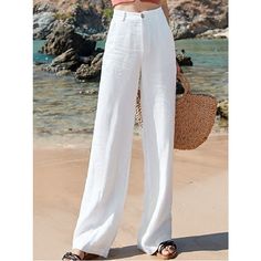 Season:Spring   Fall; Fabric:Linen; Gender:Women's; Style:Fashion; Elasticity:Inelastic; Occasion:Casual Daily; Function:Breathability,Comfortable; Pattern:Plain; Design:Wide Leg,Side Pockets; Pants Type:Pants Trousers,Wide Leg; Front page:FF; Listing Date:01/24/2024; Production mode:External procurement; Hips:; Length:; Waist:; Fit US Size:; Fit UK Size:; Fit EU Size:; Pants Length:Full Length Cotton Linen Pants Women, Celana Fashion, White Wide Leg Pants, Cotton Linen Pants, Casual Wide Leg Pants, Wide Leg Linen Pants, Linnet, Palau, Linen Pants Women