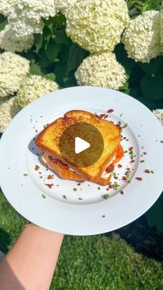 a piece of toast on a white plate