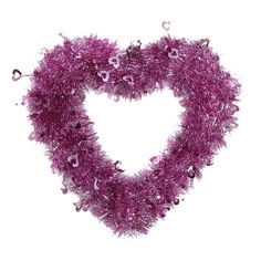 a purple heart shaped wreath with hearts on it