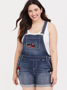 Disney Mickey & Minnie Patchwork Shortall, FORGET ME NOT Star Wars Patch, Plus Size Disney, Disney Clothes, Disney Inspired Outfits, Disney Birthday, Disney Addict, Disney Trip, Striped Leggings, Plus Size Shorts