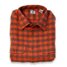 Bayman's Flannel Shirt  Atlantic Rancher Company Hunter Red Gingham S Uncle Jack, Let You Go, Uniform Shirts, Collar Stays, Red Gingham, Sleeve Cuff, Vest Shirt, Box Pleats, Work Shirts