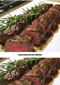 Melt-in-your-mouth Million Dollar Roast Beef Tenderloin with savory garlic butter. Perfectly tender & juicy for any occasion! #BeefLovers #Tenderloin #GourmetCooking #HolidayFeast #EasyRecipes Garlic Butter Beef Tenderloin, Rotisserie Beef Tenderloin, Million Dollar Roast Beef Tenderloin Recipe, Herb Crusted Beef Tenderloin, Million Dollar Roast Beef Tenderloin, How To Cook Beef Tenderloin, Easy Beef Tenderloin Recipes