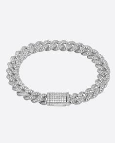 Unlock ultimate swagger with the ✨ ICED CUBANA BRACELET - 8MM in WHITE GOLD ✨! This is not just a bracelet, it's a statement. Crafted with precision, each link of this 8mm chain glistens with a pristine, icy finish that catches the light and eyes everywhere you go. Perfect for any occasion, whether hitting the club or cruising the city streets, this bracelet is your ticket to a look that's as chill as it is luxurious.  Why blend in when you were born to stand out? Grab your ICED CUBANA BRACELET Jewelry Drawer, Wrist Game, Drawer Box, Gold Piece, Cz Stone, Bracelet Sizes, Bling Bling, Arm Band, Solid Gold