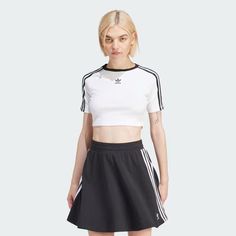 adidas 3-Stripes Baby Tee - White | Women's Lifestyle | adidas US Adidas Shirt Women, Adidas Outfit, Adidas Shirt, Women Lifestyle, Adidas Online, Baby Tee, Shirt Women, Infant Tees, Online Shop