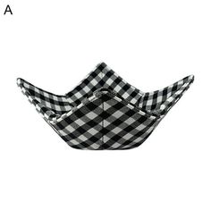 a black and white checkered hat on a white background