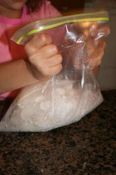 Ice Cream in a Bag This is SOOO easy… and delicious! In a small Ziplock bag, put: 1/2 C. half and half (milk works too) 1 Tbps. sugar 1 tsp. vanilla Insert that bag into a larger, one gallon Ziplock filled with ice and salt. Shake the bag for five minutes. Kids love that part! Then, remove the smaller bag which should have turned into ice cream. I did this in elem school and have been looking every where for it! Ice Cream In A Bag, Brownie Desserts, Ziplock Bag, Think Food, Half And Half, Homemade Ice, Milkshakes, Homemade Ice Cream, Frozen Treats