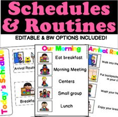 schedules and routines for children to learn how to use them in the classroom