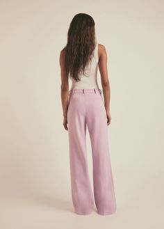 The Low Favorite Pant is our best-selling mid-rise trouser (formerly The Agnes Pant), cast in a smooth, satiny fabric. With a fluid wide-leg silhouette and front pleats, these Pastel Lavender pants look gorgeous on their own and look extra chic when paired with The Smooth Ex-Boyfriend Shirt. 74% Polyester, 22% Rayon, 4% Elastane Suiting Blend Lameka is 5'9.5" wearing a size 2Rise: 11 1/2"Leg Opening: 21"Inseam: 34" Video: Misia is 5' 10" wearing a size 14 Lauren is 5’10” a size 6 Lavender Pants, Pastel Lavender, Boyfriend Shirt, The Low, Ex Boyfriend, Mid Rise, Wide Leg, Lavender, Trousers