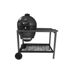 an outdoor bbq grill with wheels on it