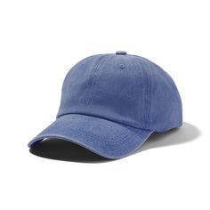 a blue baseball cap on a white background