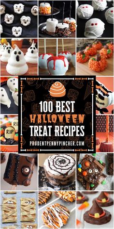 halloween treats and desserts with the words 10 best halloween treat recipes on top of them