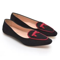 Actual Item Shown In Pictures. Brand: Diane B. Model: Cutie Condition: Brand New In Box Style: Casual Ballet Flats Size: Ladies Euro 38 Heel: 0.5 In. Color: Black With Red Accent Material: Suede Upper, Leather Lining And Leather Sole Closure: Slip On Made In: Italy Black Pointed Toe Loafers With Red Sole, Black Loafers With Red Sole For Work, Fitted Black Flats For Office, Mules Shoes Flat, Casual Ballet Flats, Clark Loafers, Pointed Ballet Flats, Walking Shoes Women, Cole Haan Women