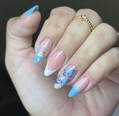 Nail Art Stencils, Summer Gel Nails, Nail Designs Valentines, Classic Nails, Summer Acrylic Nails, Butterfly Nail, Sparkly Nails, Xmas Nails, Nail Polish Colors