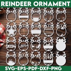 reindeer ornament svg files for christmas decorations